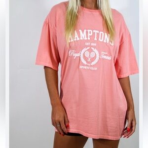 HAMPTON'S ROYAL TENNIS GRAPHIC TEE Altar’d State AS Revival Size L/XL Preppy